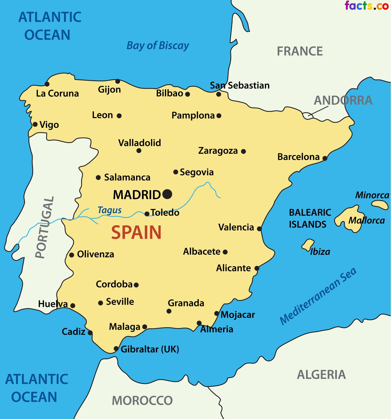 Mappa Spagna Cartina Della Spagna Spagna Mappa Mappe | Porn Sex Picture