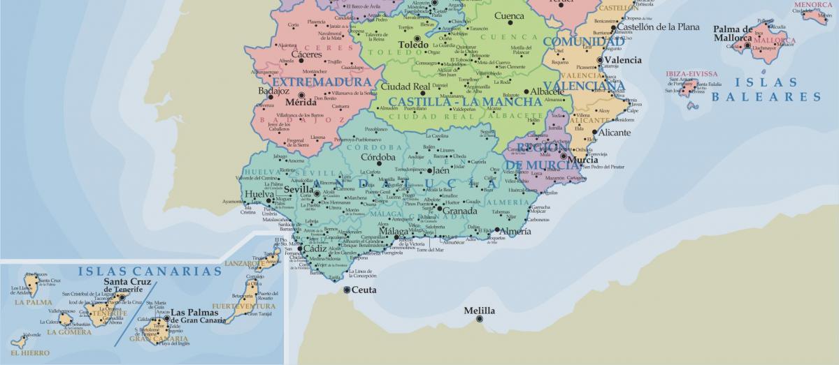 Mappa Spagna meridionale