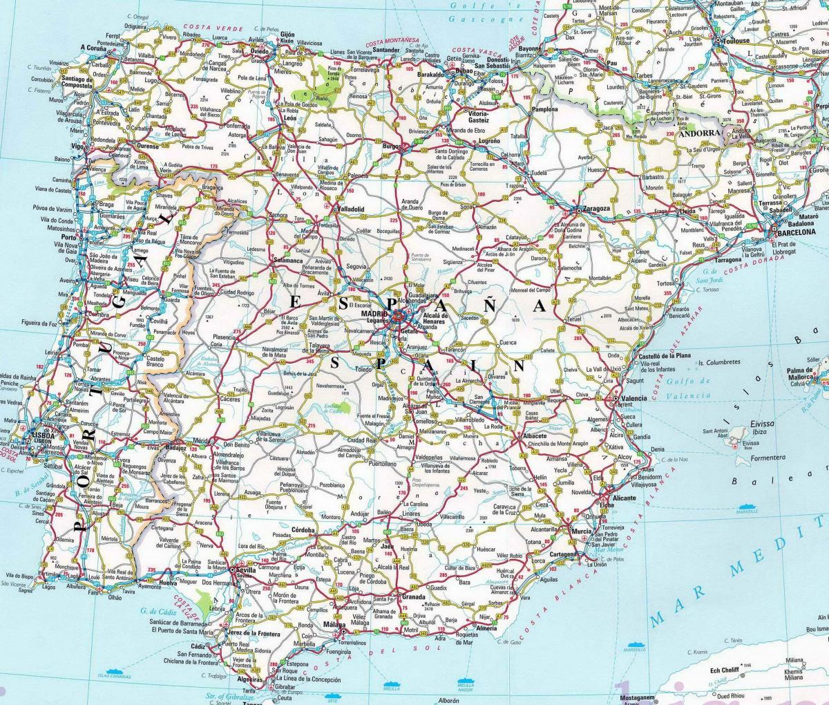 Mappa grande di Spagna