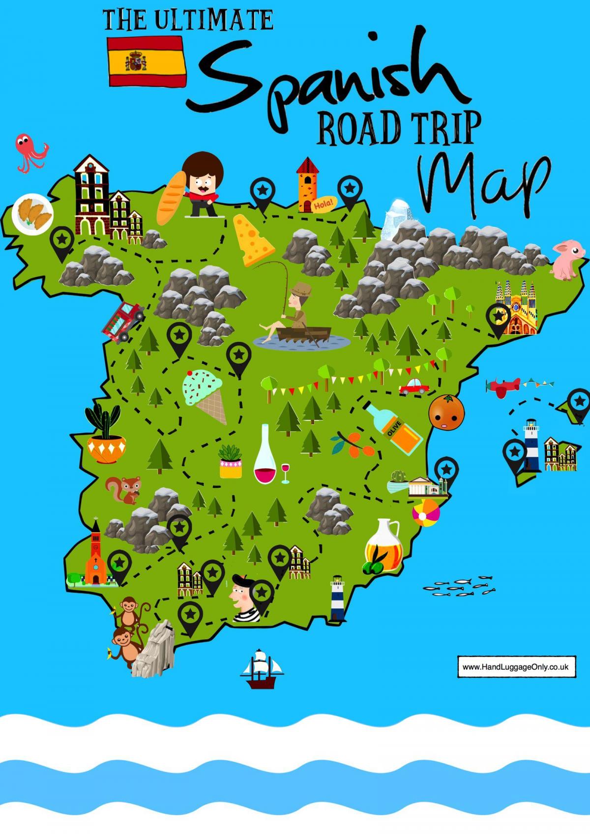 Mappa di viaggio Spagna