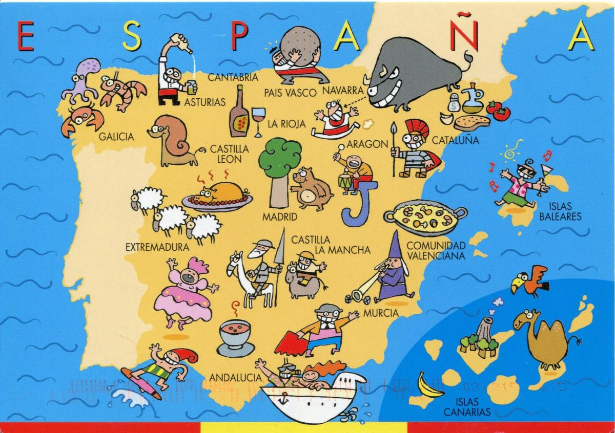 Spagna mappa delle attrazioni turistiche