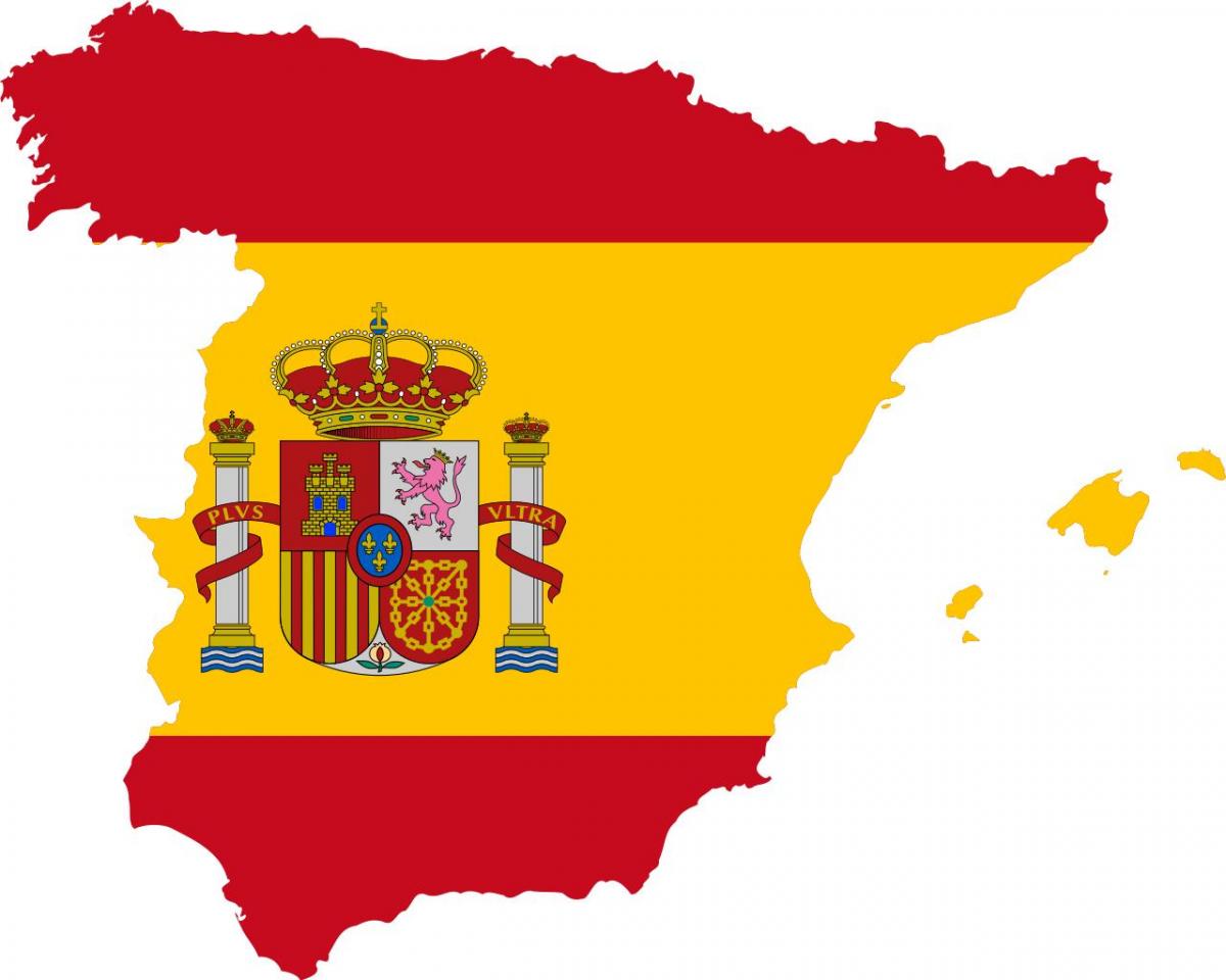 Mappa della bandiera della Spagna