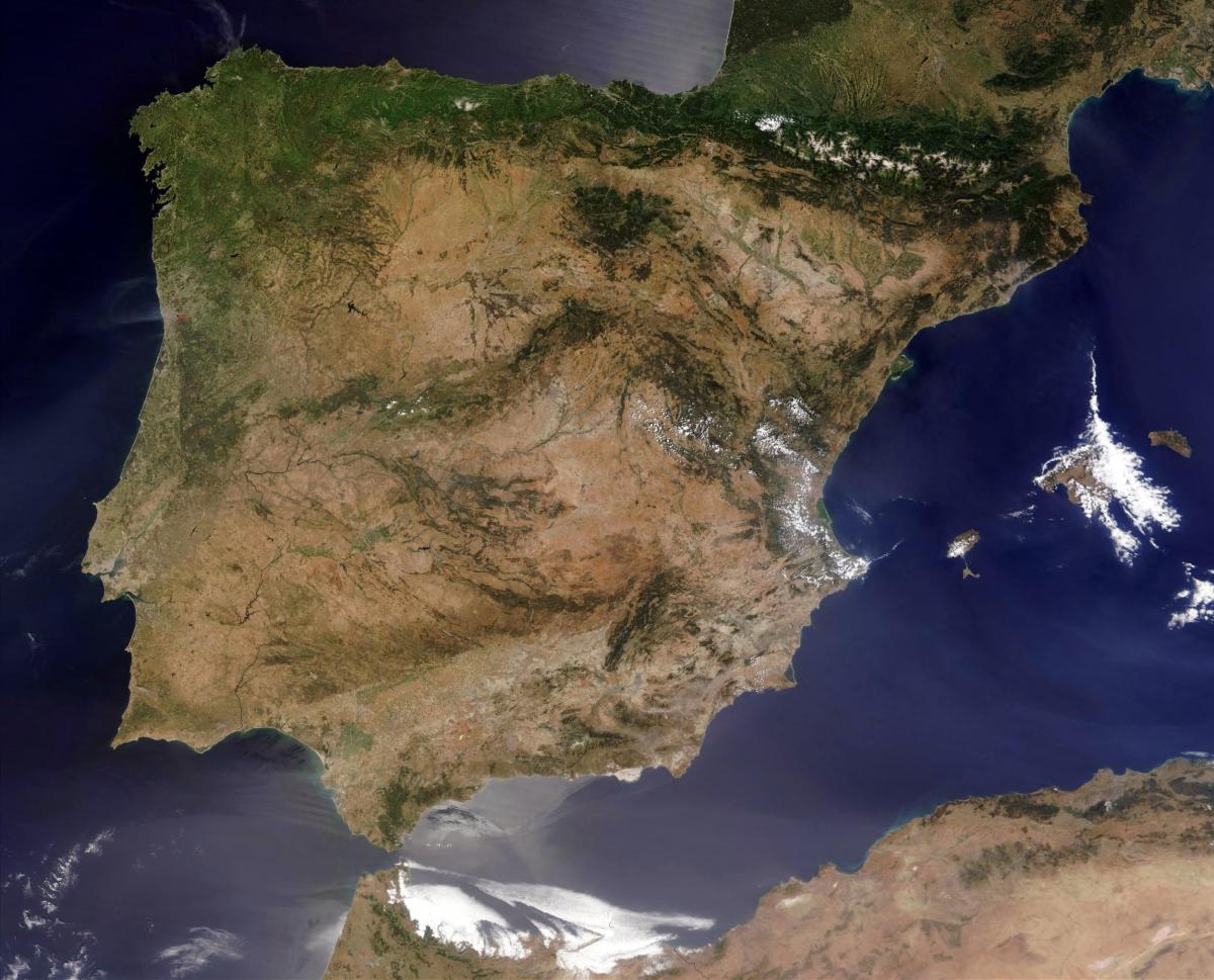 Spagna vista cielo mappa