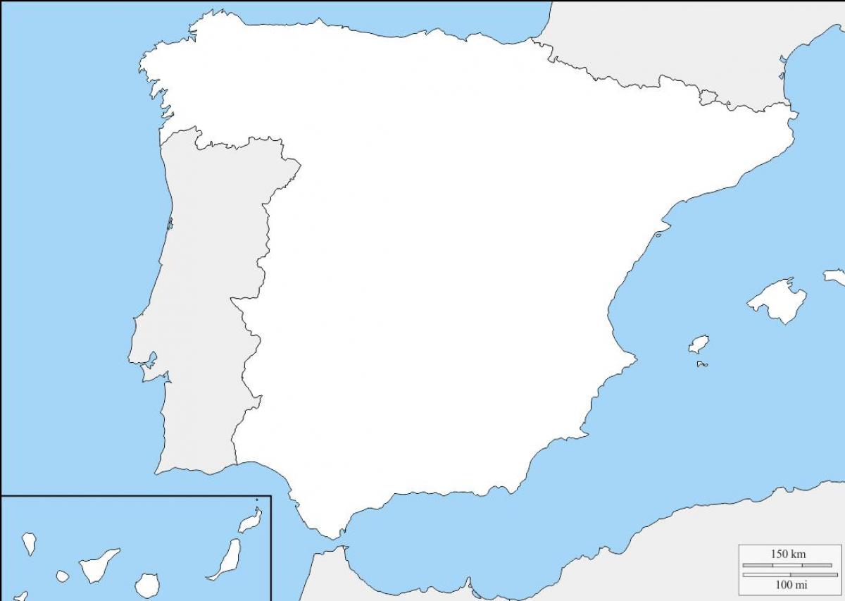 Mappa dei contorni della Spagna