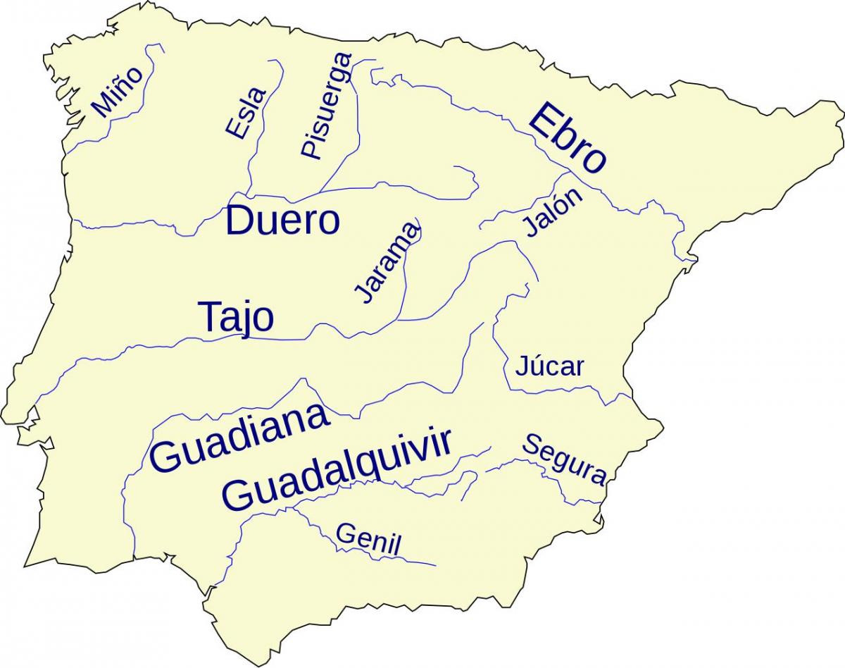 Fiumi in Spagna mappa