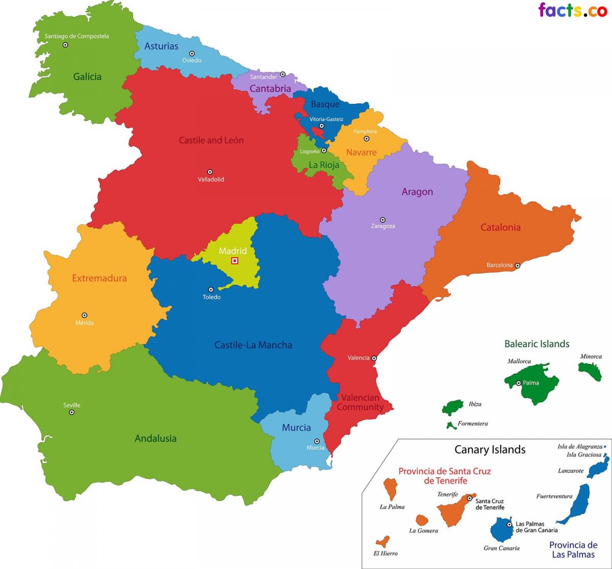 Spagna mappa dello stato